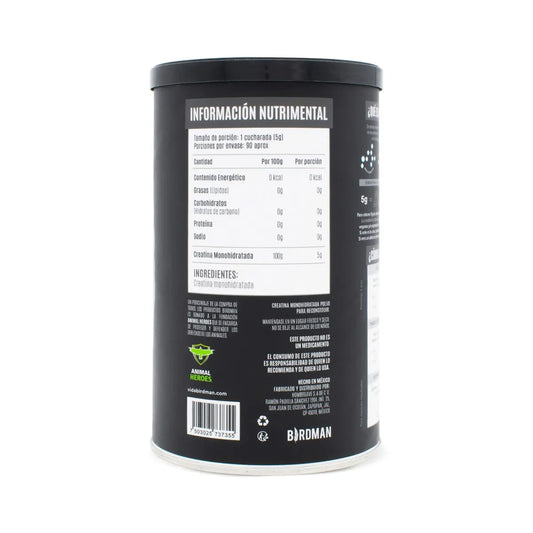 Birdman Creatina Monohidratada de Alta Pureza En Polvo Sin Sabor, Preworkout, Alto Rendimiento | 90 Servicios | 450g