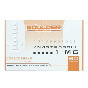 Caja de Anastroboul 1 mg, 30 tabletas, suplemento para culturismo y fitness.
