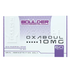 Caja de Oxaboul 10 mg, 60 tabletas de oxandrolona, suplemento para culturismo y fitness.