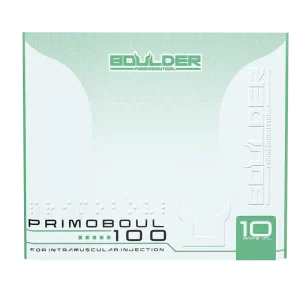 Caja de Primoboul 100 inyectable, suplemento para culturismo y alto rendimiento deportivo