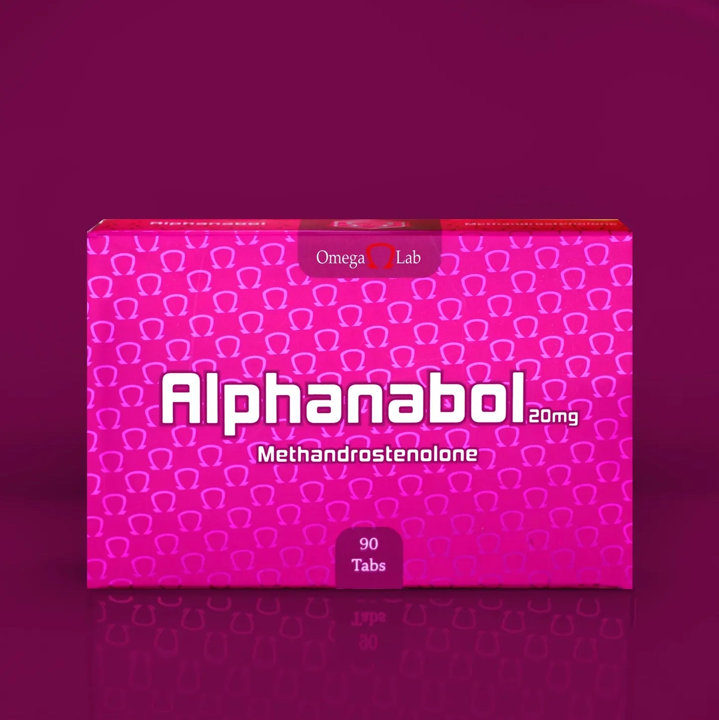 Caja rosa de Alphanabol 20mg Methandrostenolone 90 tabletas para ciclo de volumen y definición.