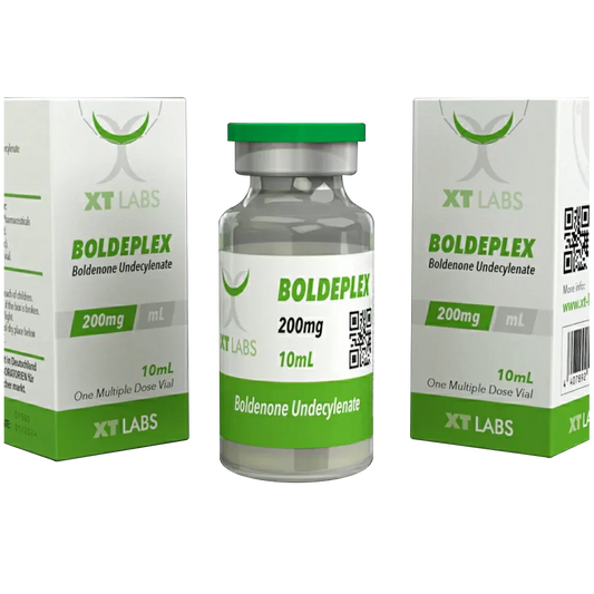 Frasco de BOLDEPLEX 200mg 10ml y cajas, suplemento de Boldenone Undecylenate para culturismo