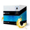 Caja de cóctel mix reductor CLA para fitness con diseí±o azul y efectos líquidos dorados