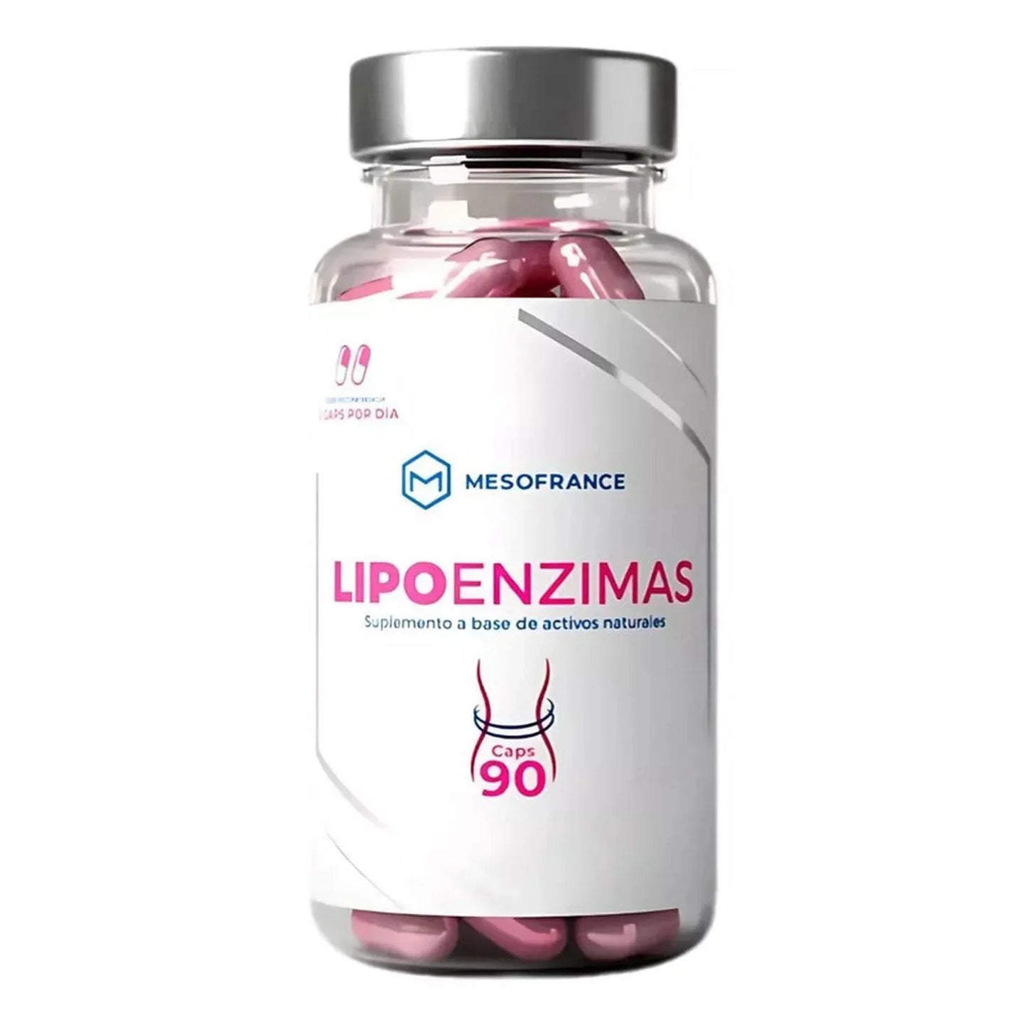 Frasco de Lipoenzimas 90 cápsulas, suplemento de activos naturales para definición y fitness