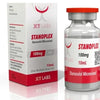 Frasco y caja de STANOPLEX 100mg 10mL de XT Labs, suplemento para culturismo y fitness
