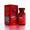 Frasco de SuperTest 400mg con caja roja, mezcla de testosterona para fitness y musculación.