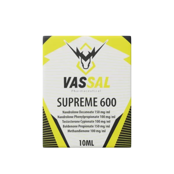 Caja de Supreme 600 Vassal Pharmaceutical, suplemento para culturismo y alto rendimiento 10 ml