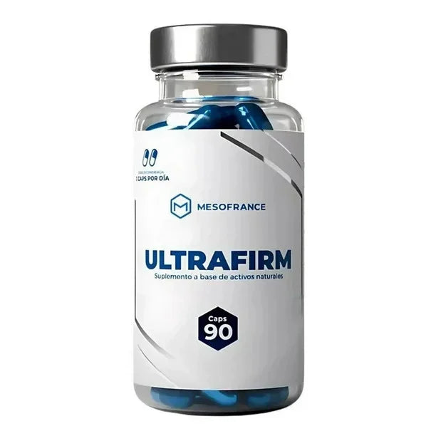 Frasco de 90 cápsulas UltraFirm Mesofrance, suplemento natural para culturismo y fitness