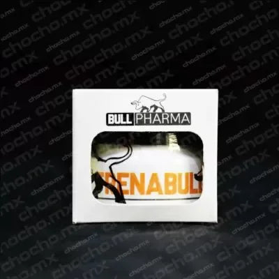 Caja de suplemento Bull Pharma Trenabull, ideal para culturismo y alto rendimiento deportivo.