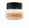 Frasco de suplemento YOHIMBULL con tapa negra, ideal para fitness y culturismo