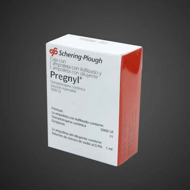 Caja de Pregnyl 5000 UI, gonadotropina coriónica, suplemento inyectable para fitness