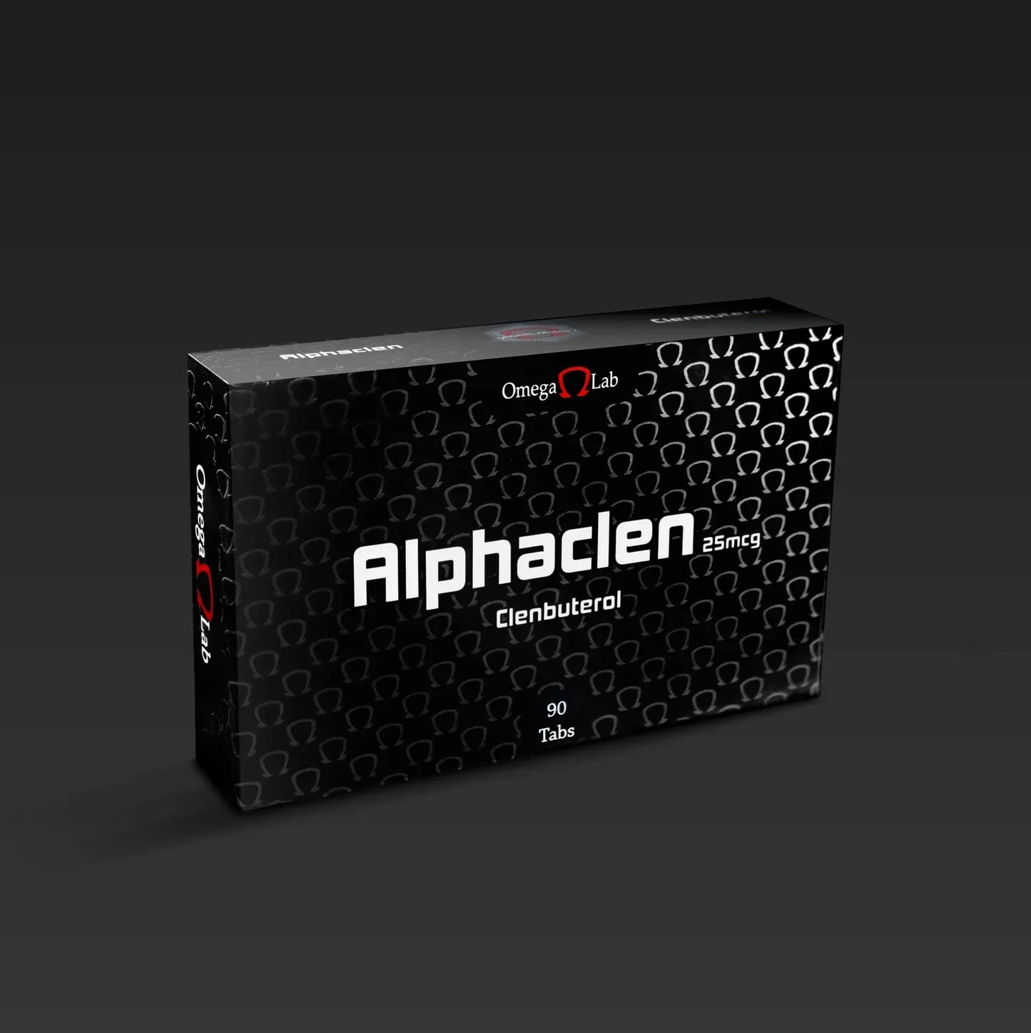 Caja negra de Alphaclen 25 mcg Clenbuterol 90 tabletas suplemento fitness y dep