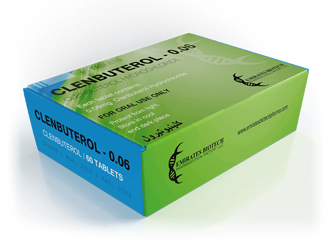 Caja de Clenbuterol 0.06 de 60 tabletas, suplemento para fitness y culturismo