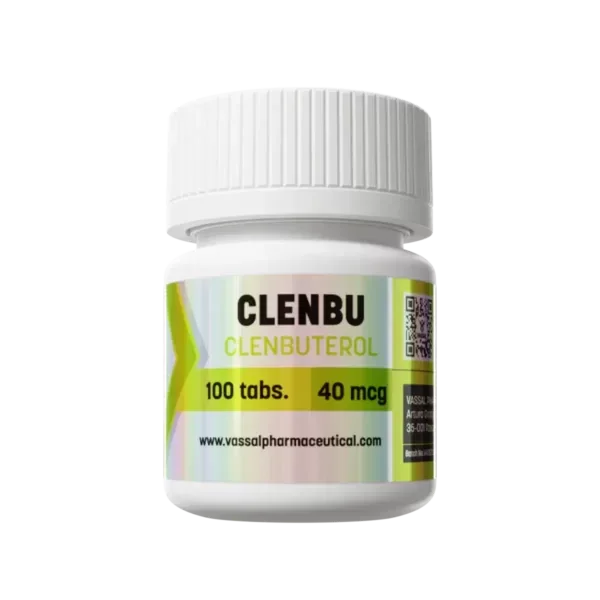 Frasco de Clenbuterol 100 tabletas 40 mcg suplemento para fitness y culturismo