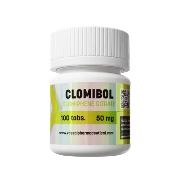 Frasco de Clomibol Clomiphene Citrate 100 tabletas 50 mg para suplementación deportiva