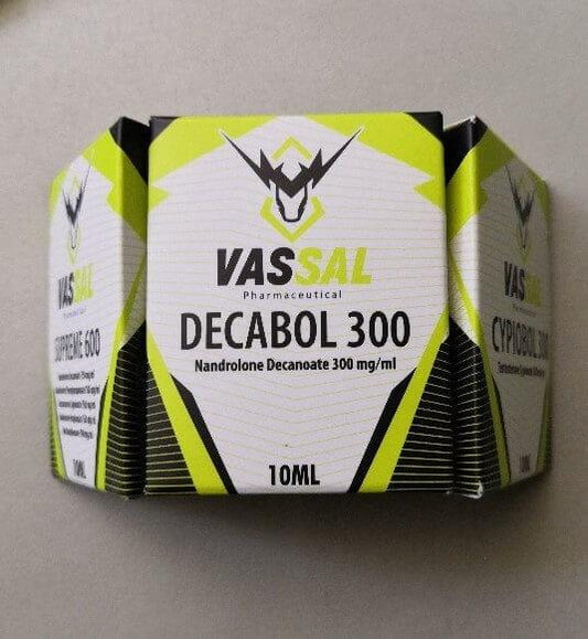 Caja de Decabol 300 Vassal, suplemento de Nandrolone Decanoate 300 mg/ml, 10 ml, farmacologí­a deportiva.