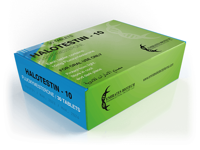 Caja de Halotestin 10 comprimidos, suplemento farmacológico para culturismo y fitness