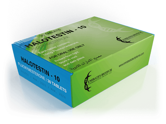 Caja de Halotestin 10 comprimidos, suplemento farmacológico para culturismo y fitness