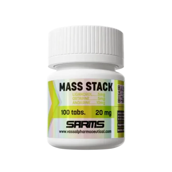 Frasco de Mass Stack SARMS, suplemento en tabletas para aumento de masa muscular, 100 unidades.