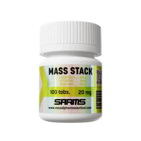 Frasco de Mass Stack SARMS, suplemento en tabletas para aumento de masa muscular, 100 unidades.