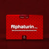 Caja roja de Alphaturin 10mg Dehydrochloromethyltstosterone, 90 tabletas, fondo oscuro, suplemento para culturismo y fitness.