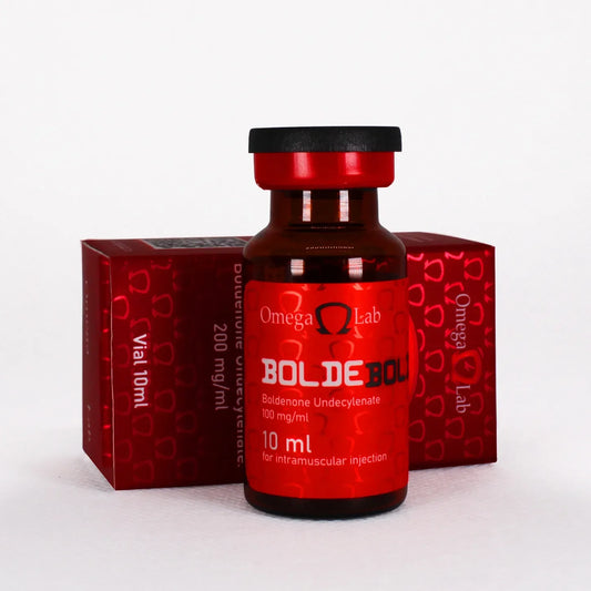 Frasco Omega Lab Boldebold 10 ml, boldenona undecilenato 100 mg/ml, para culturismo y fitness