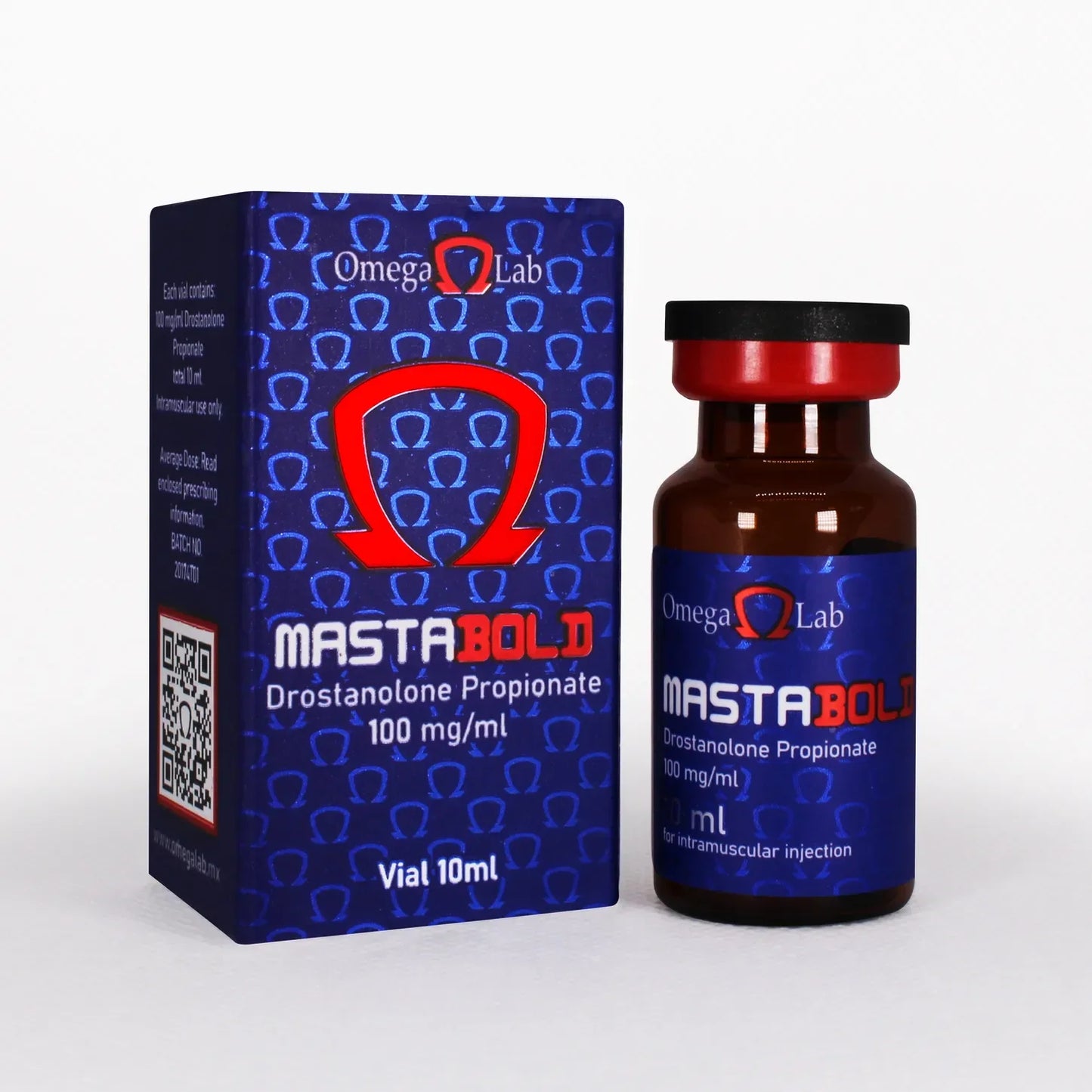 Vial y caja de MastaBold Drostanolone Propionate 100 mg/ml 10 ml, producto para culturismo