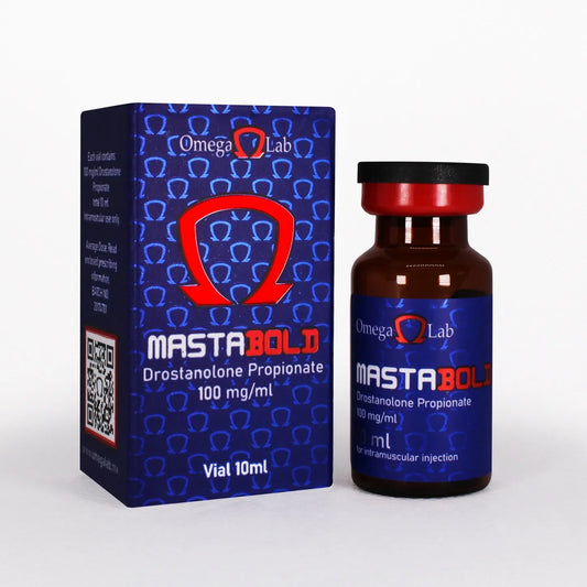 Vial y caja de MastaBold Drostanolone Propionate 100 mg/ml 10 ml, producto para culturismo