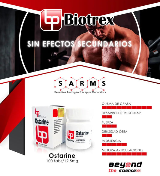 Suplemento Ostarine MK-2866 Biotrex 100 tabletas para desarrollo muscular y fuerza