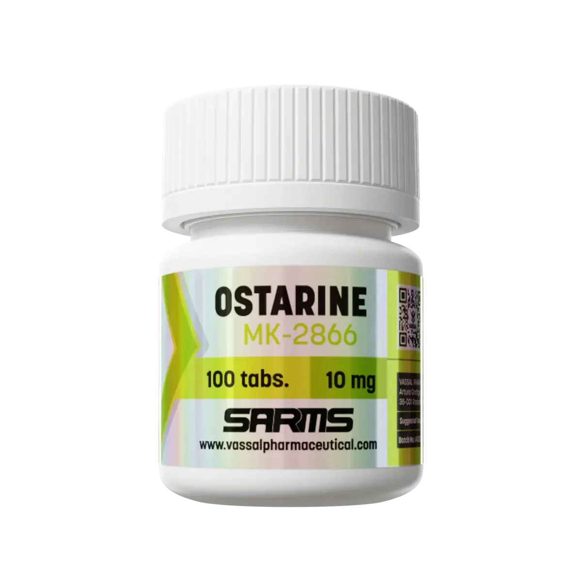 Frasco de Ostarine MK-2866 100 tabletas 10 mg suplemento para culturismo y fitness.
