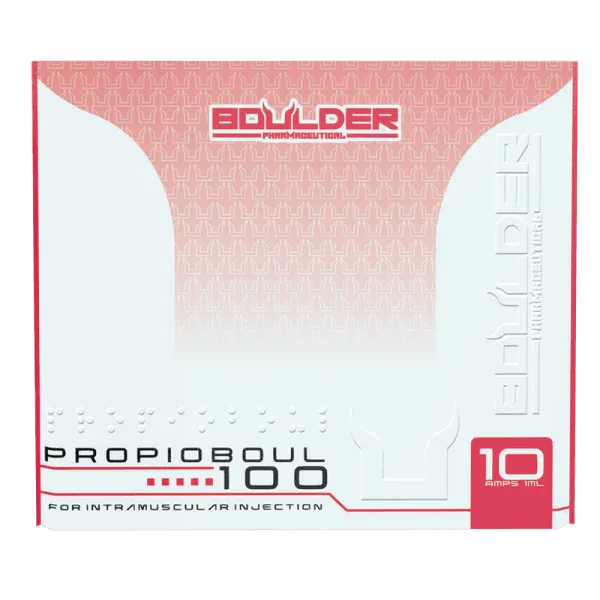 Caja de PropioBoul 100, suplemento inyectable para musculación, 10 ampollas de 1ml.