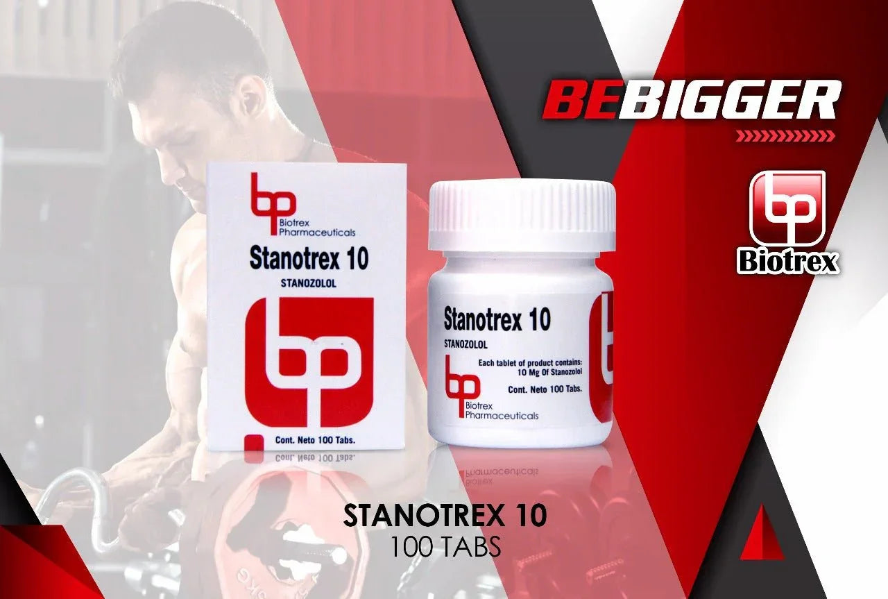 Stanotrex 10 Stanozolol 100 tabletas Biotrex, suplemento para culturismo y rendimiento deportivo
