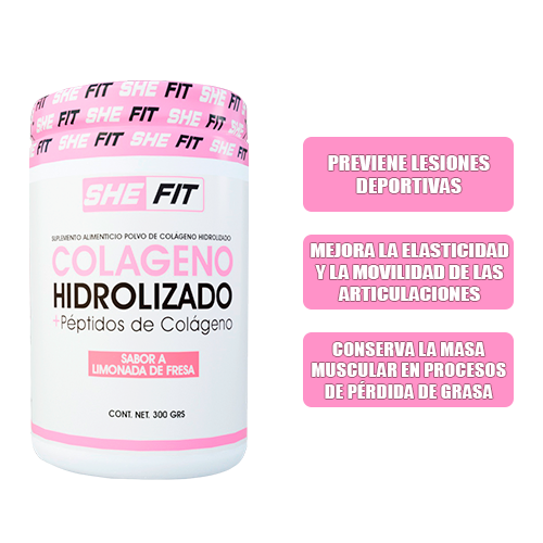 Bhp She Fit Colageno Hidrolizado 30 Serv Limonada De Fresa