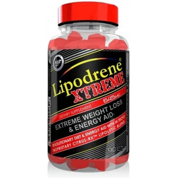 Frasco de Lipodrene Xtreme 90 tabletas, suplemento para pérdida de peso y energí­a, tapa roja