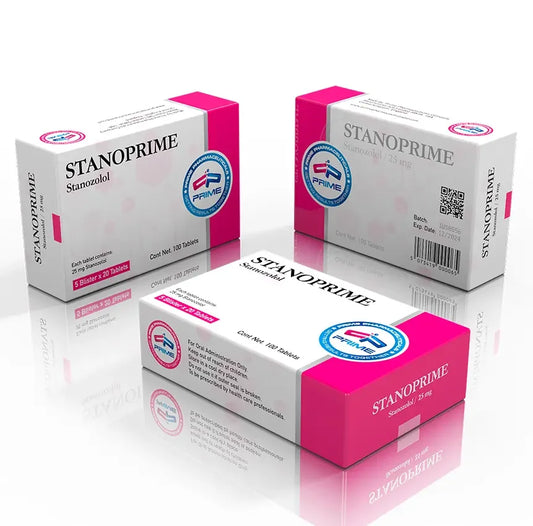 Cajas de Stanoprime Stanozolol 25 mg, suplemento oral para culturismo y fitness, 100 tabletas