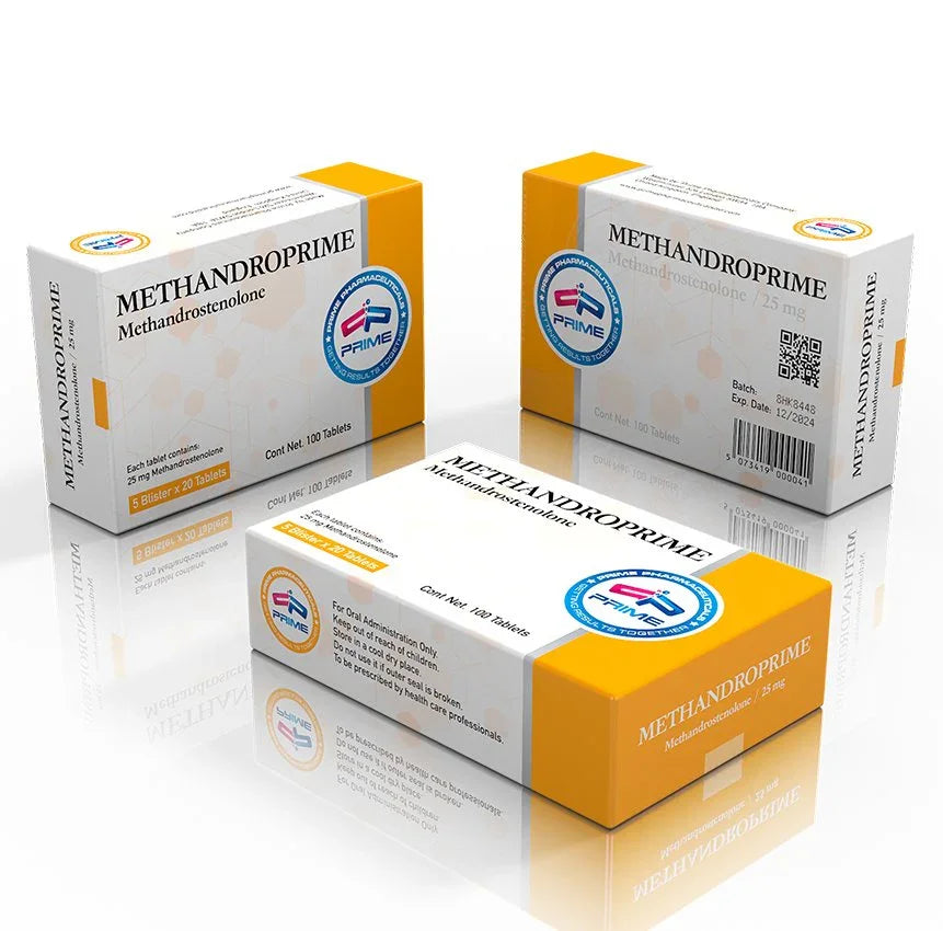 Cajas de Methandroprime Methandrostenolone 25mg, suplemento oral para culturismo y fitness