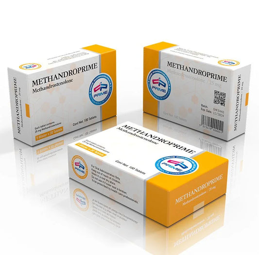 Cajas de Methandroprime Methandrostenolone 25mg, suplemento oral para culturismo y fitness