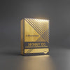 Caja dorada de Winny 100 Stanozolol Suspension 100 mg/ml 10ml sobre fondo gris, suplemento deportivo.